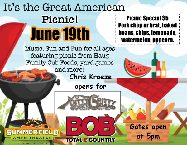 Nitty Gritty Dirt Band  -It's an All American Picnic with headliner the Nitty Gritty Dirt Band 