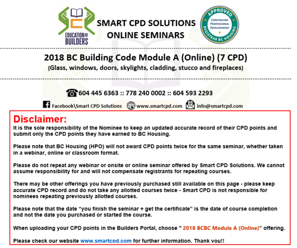 (Online) 2018 BCBC Module A