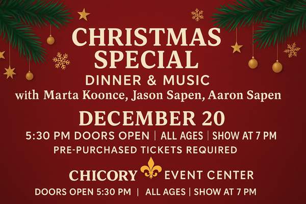 Christmas Special with Live Music from Marta Koonce and the Sapen Brothers