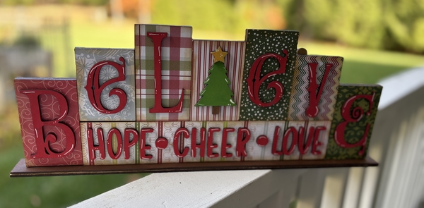 Double-Sided Word Block Shelf Sitter Workshop