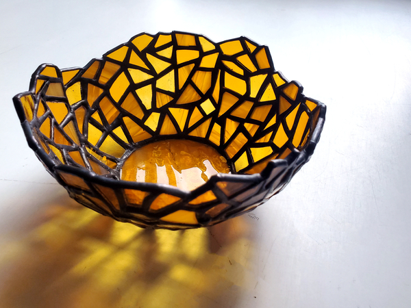STAINED GLASS NOVICE- Mosaic Bowl