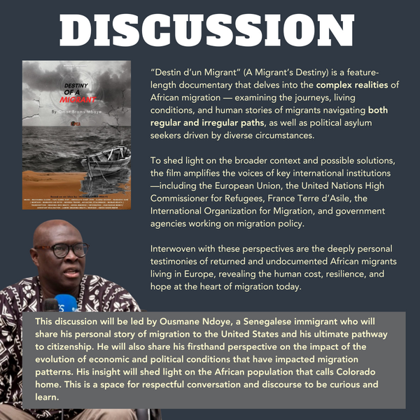 Diasporic Film & Food Series: Destiny of a Migrant & A taste of Senegal