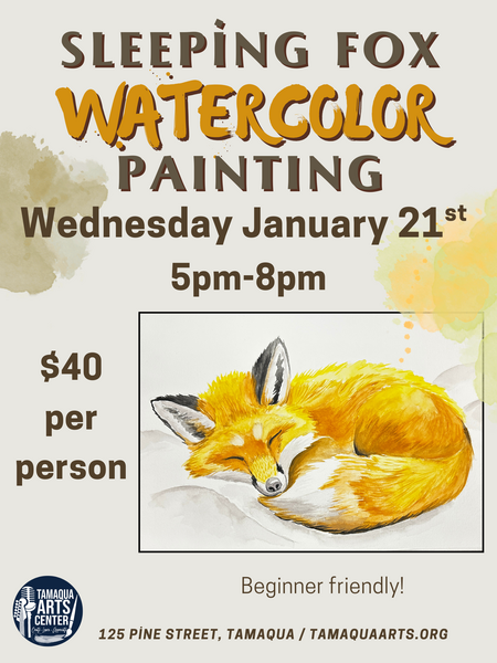 Sleeping Fox Watercolor Paint