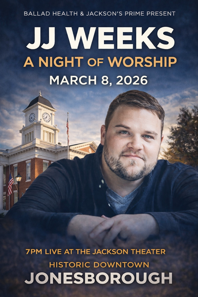 Ballad Health and Jackson's Prime present JJ Weeks: A Night of Worship at the Jackson Theatre