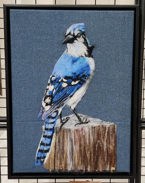 2D - NEEDLE FELTED BLUE JAY