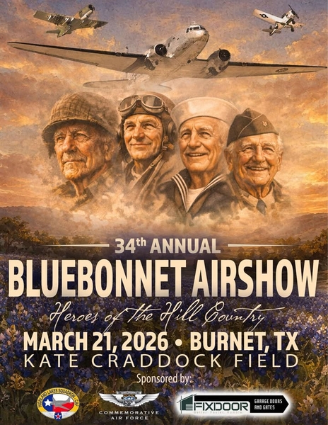 Burnet TX Bluebonnet Air Show - B25 Yellow Rose