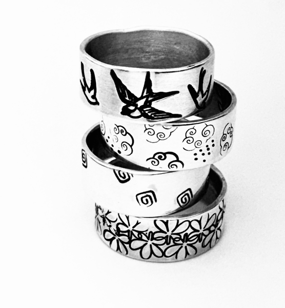 SILVER STACKER RING