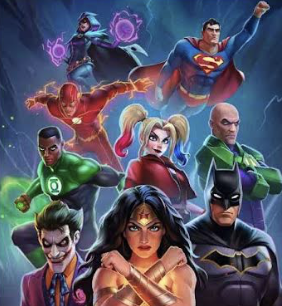 various cartoon heroes and villains