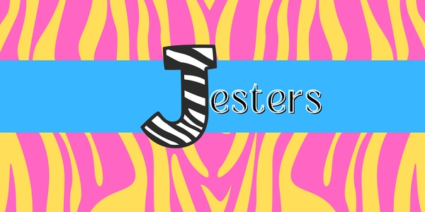 Jesters Banner with J in Zebra print