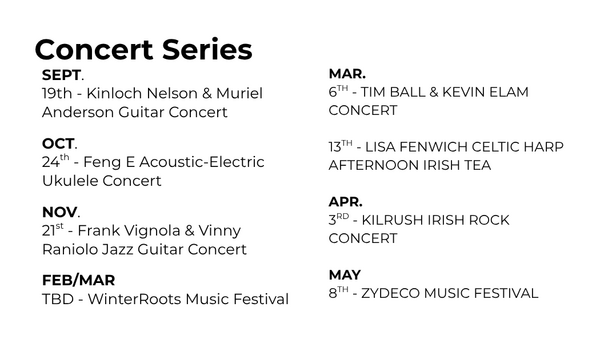 TCFA Season Ticket Concert Series: $175