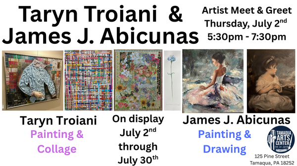 July Gallery Opening Reception featuring the work of Taryn Troiani and James Abicunas