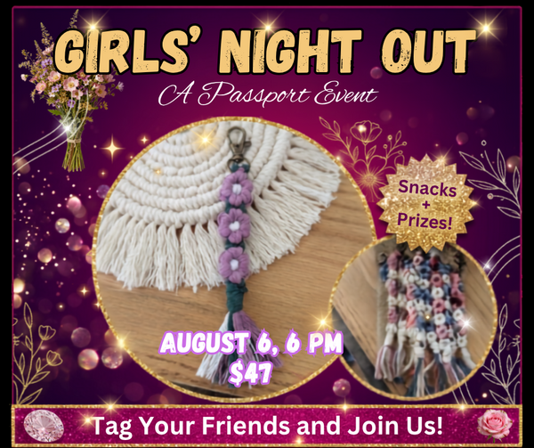 🌸 Girls' Night Out: Macramé Flower Keychain