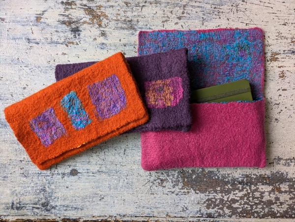 NUNO FELTING POUCH WITH FLAP