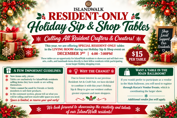 Resident Vendor Table at Holiday Sip & Shop Event