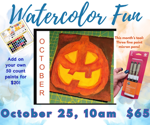 Watercolor 101: October, Jack-O-Lantern