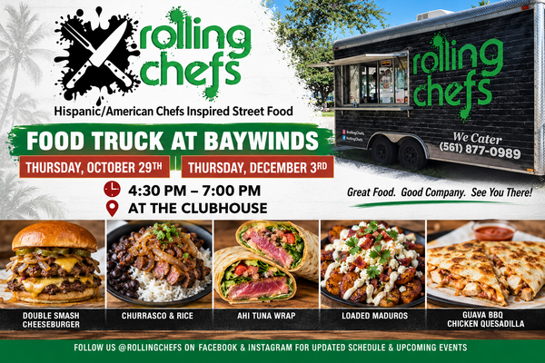 Rolling Chefs Food Truck On Site   4:30pm to 7pm