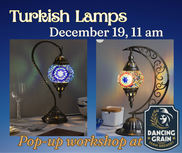 Turkish Mosaic Lamps at Dancing Grain Farm Brewery