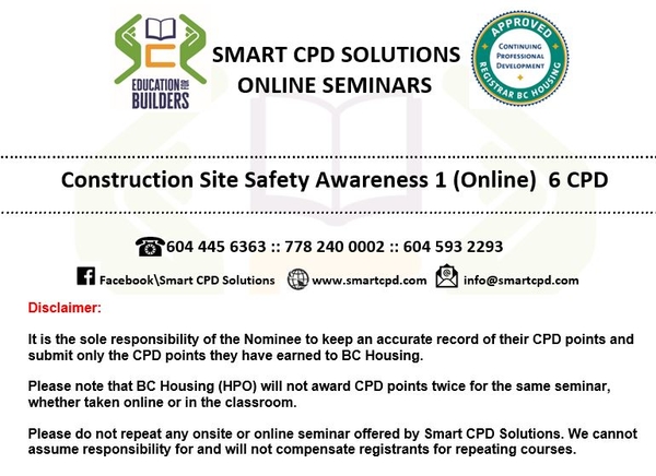 (Online) Construction Site Safety Awareness 1
