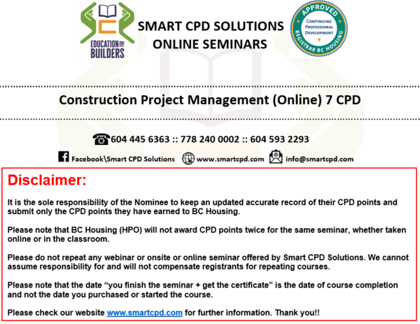 (Online) Construction Project Management