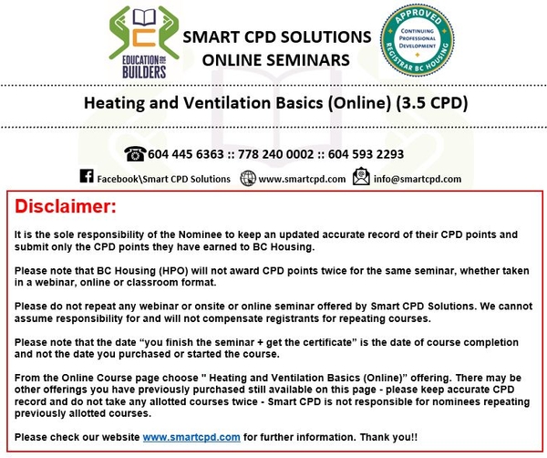 (Online) Heating and Ventilation Basics