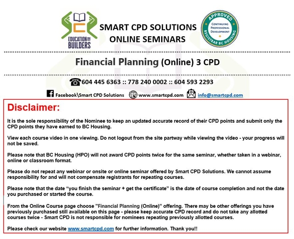 (Online) Financial Planning